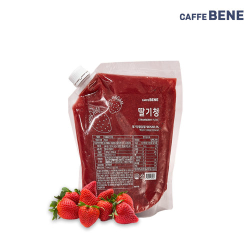 카페베네 딸기청 1kg 국내산딸기 80% 딸기라떼제조 프리피엄 딸기시럽